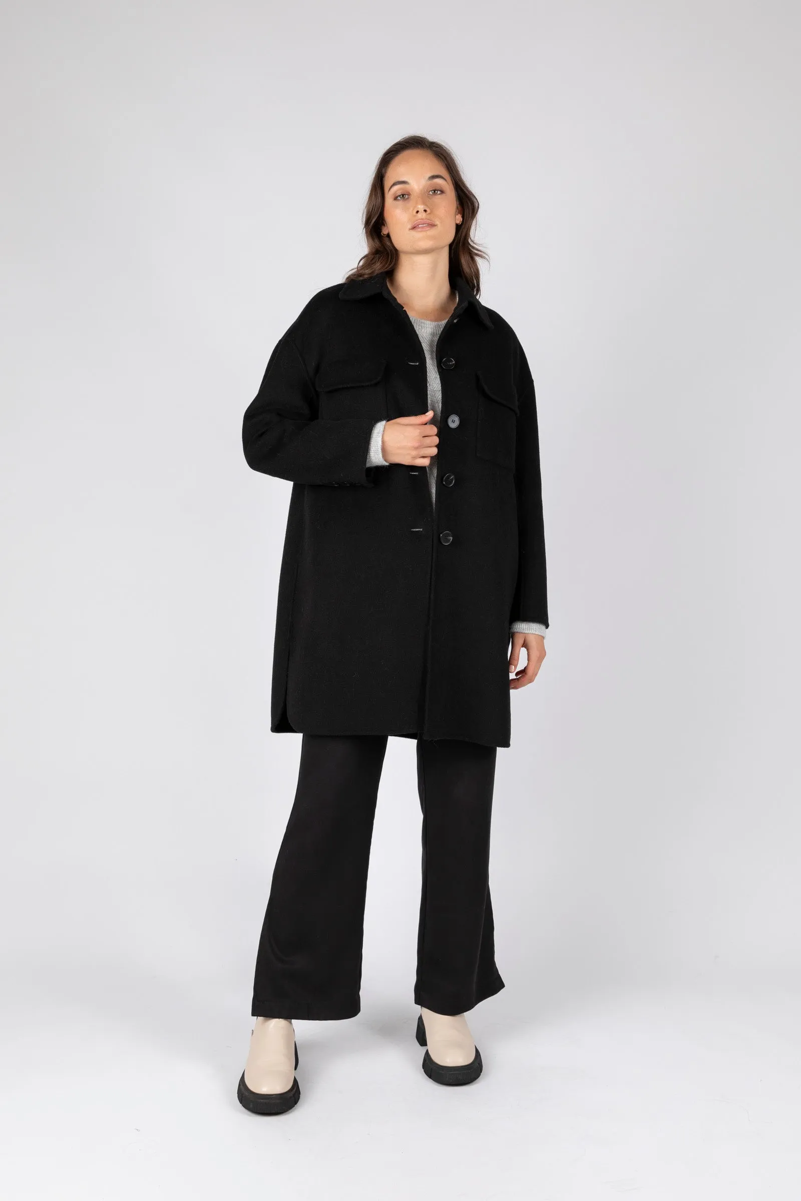Ultra Longline Coat - Black