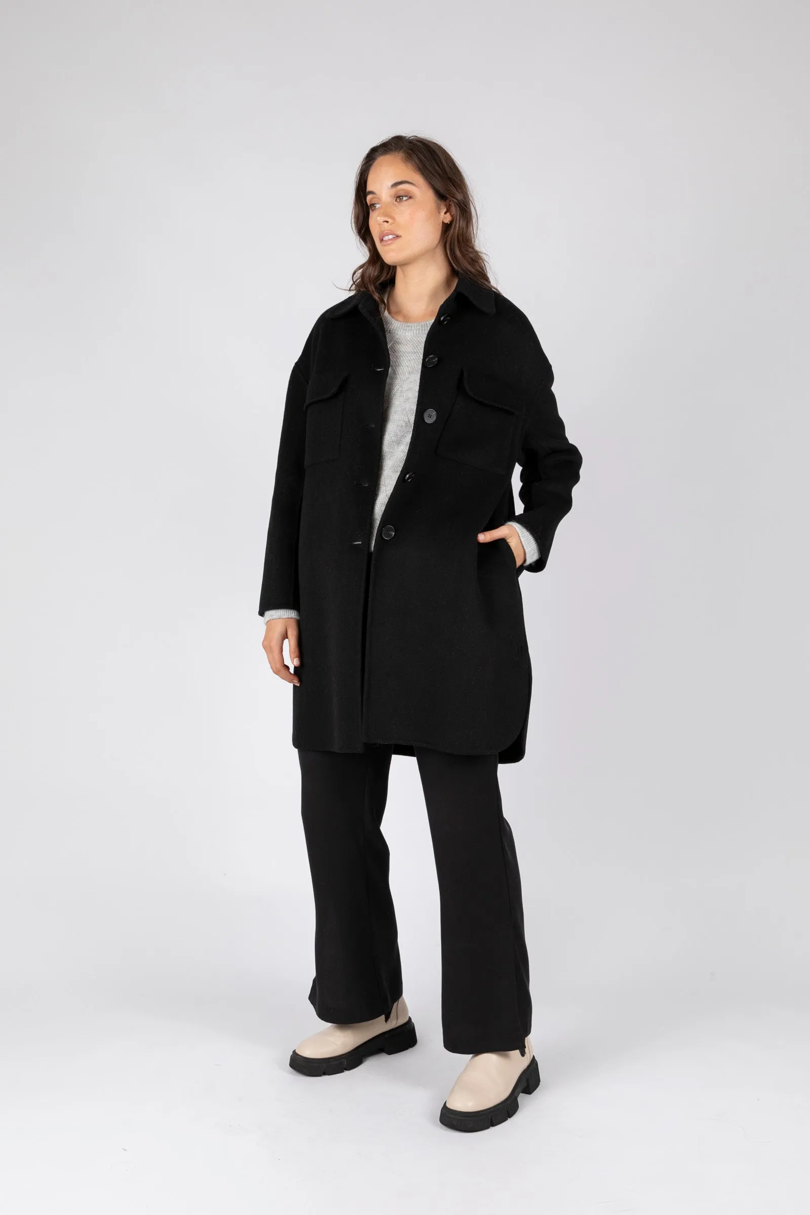 Ultra Longline Coat - Black