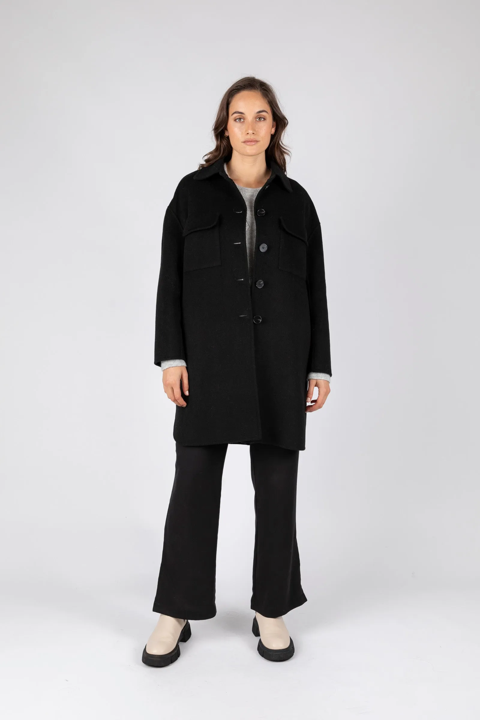 Ultra Longline Coat - Black