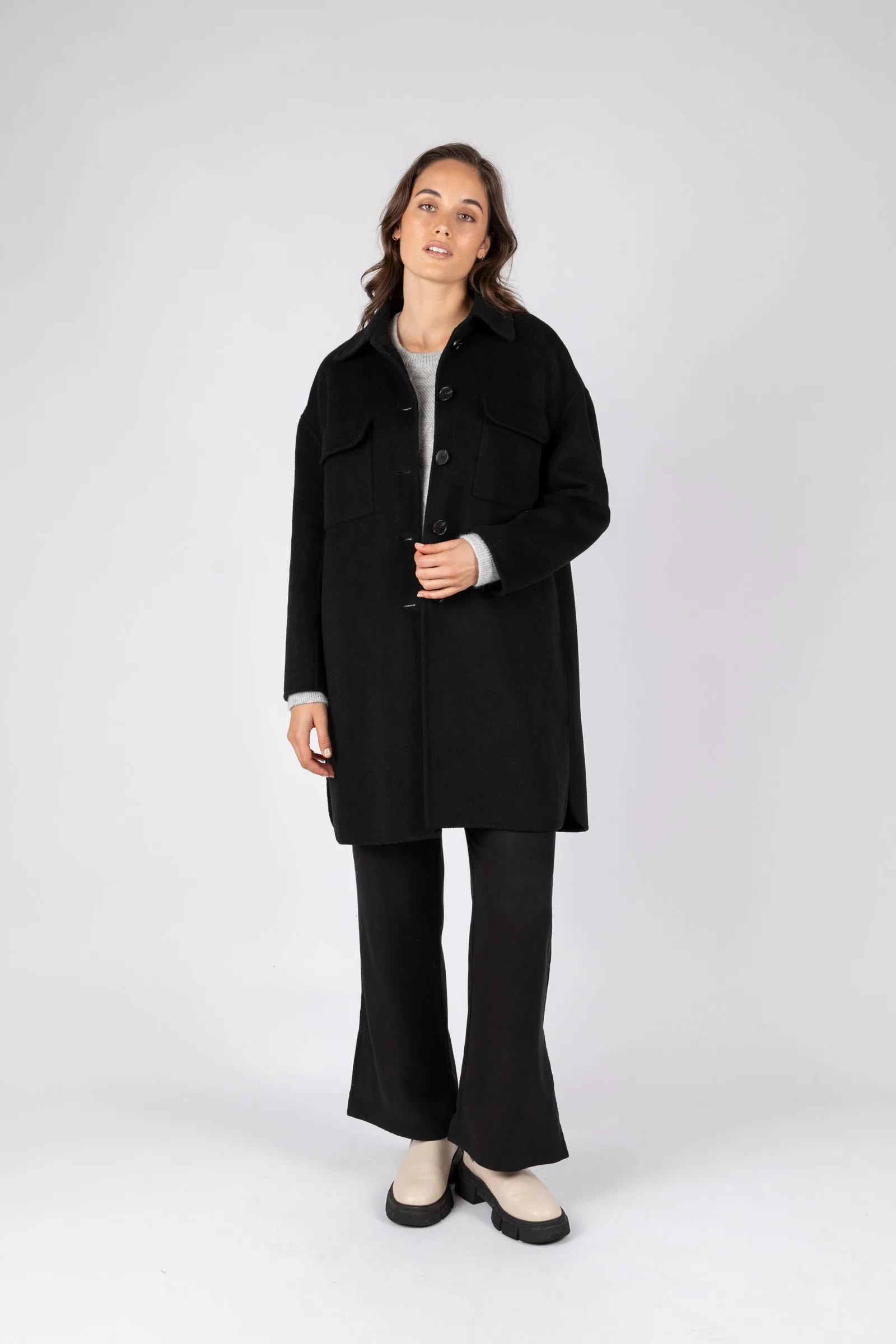 Ultra Longline Coat - Black