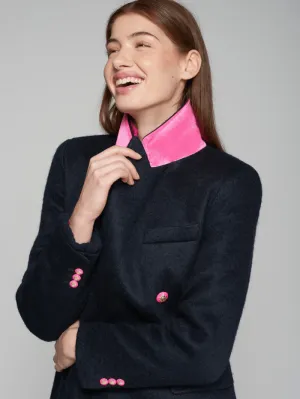 Vilagallo LIAN Navy Double Breasted Wool Dress Coat 31772