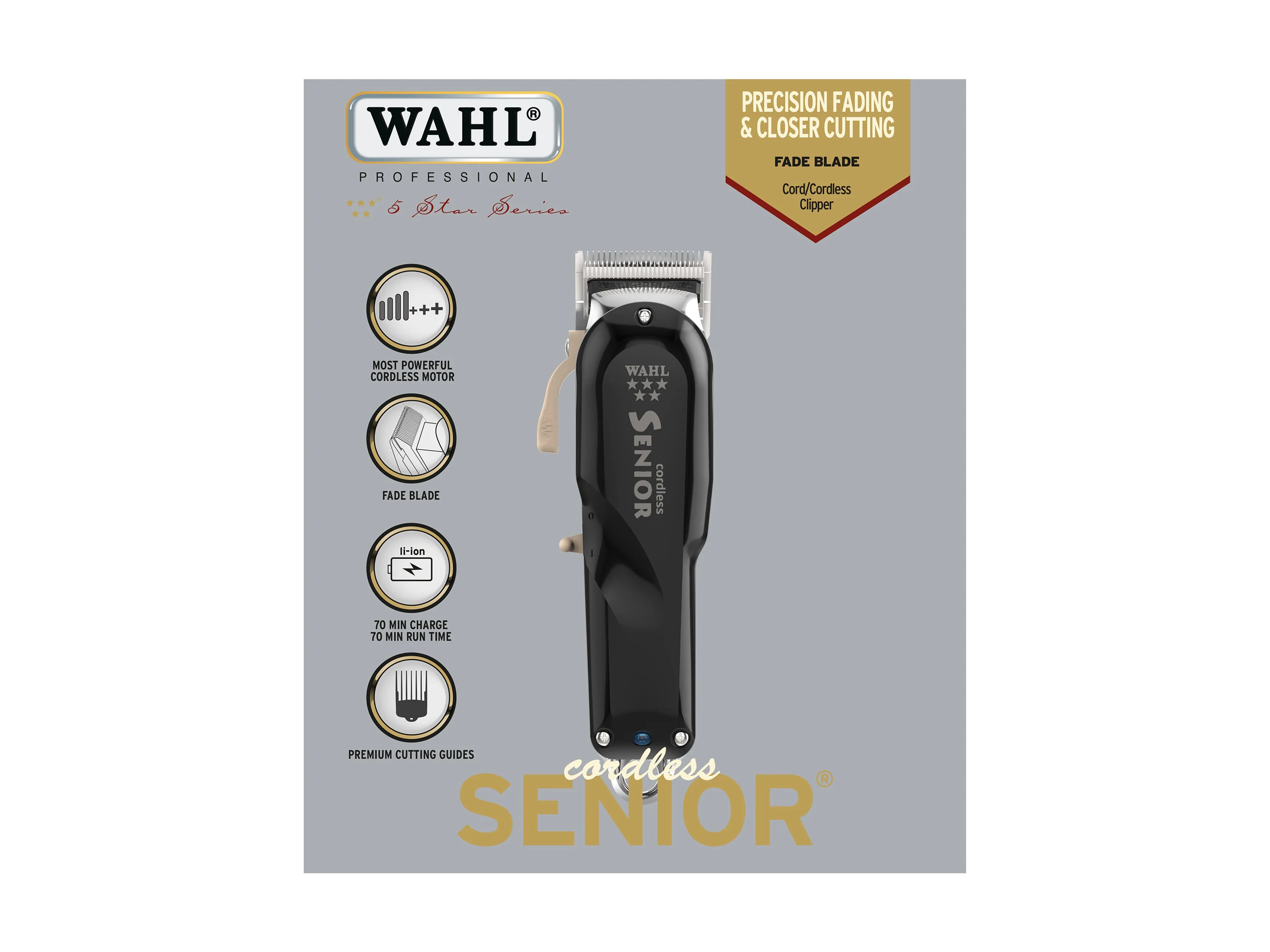 WAHL Professional 5 Star Series, Senior Clipper (cord/cordless)