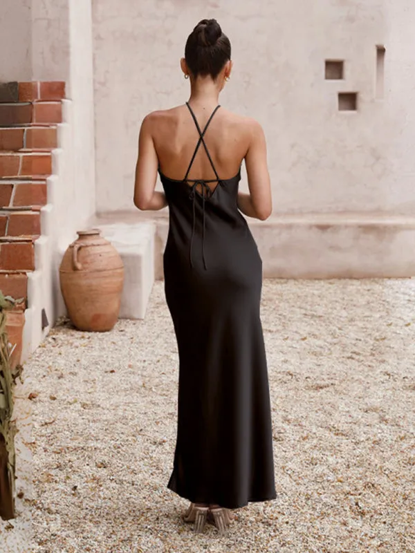 Women's Halterneck Backless Elegant Dress